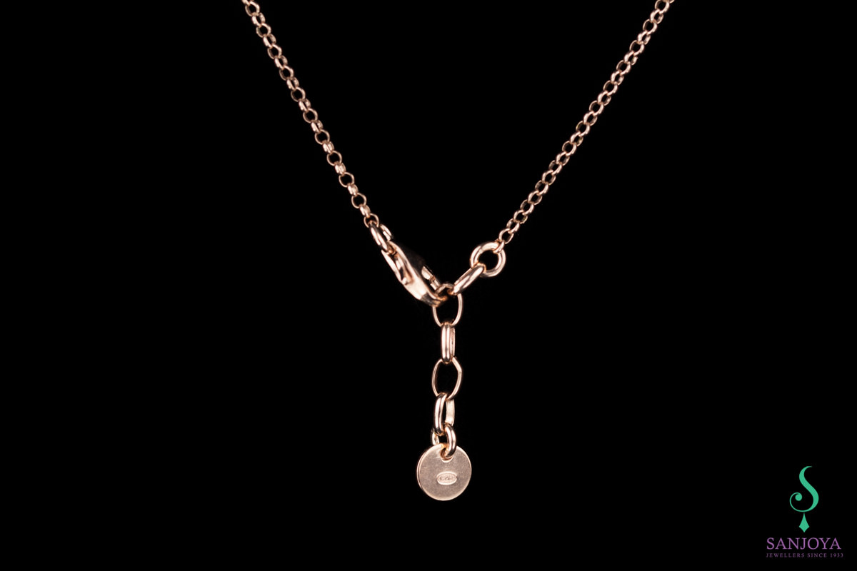 CR0416002 - Rosé ketting van zilver en bolletjes