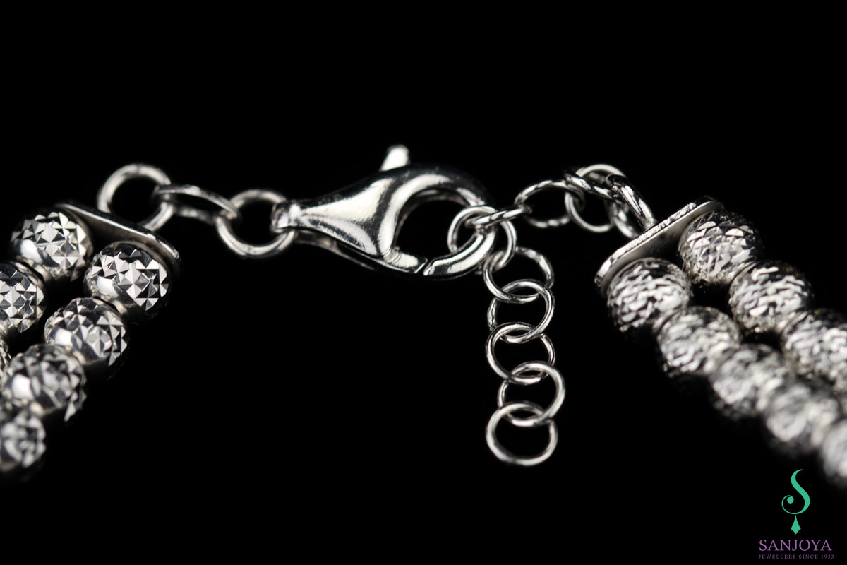 Sophisticated bracelet of two rows of silver 5mm