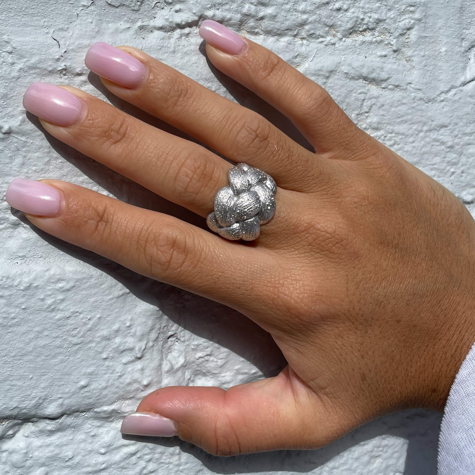 Beautiful silver and braided ring