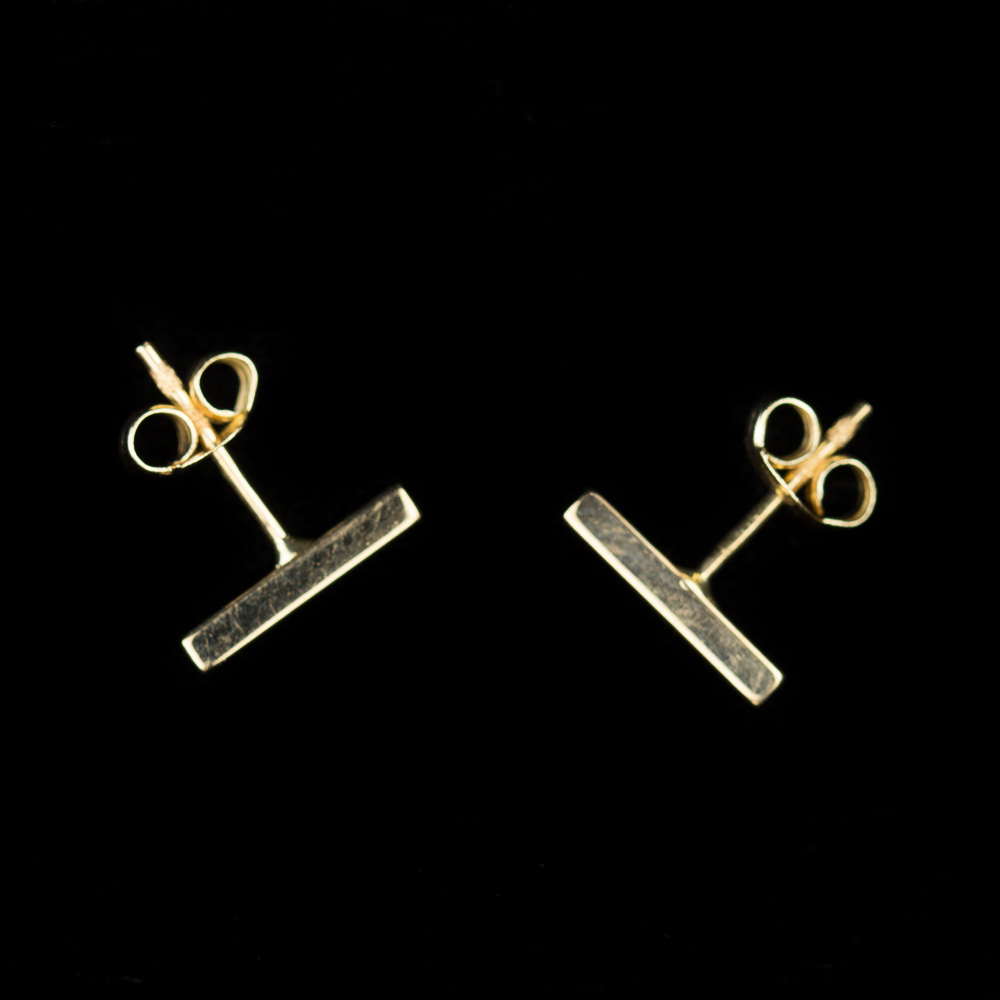 Gold bars earrings, 18 kt