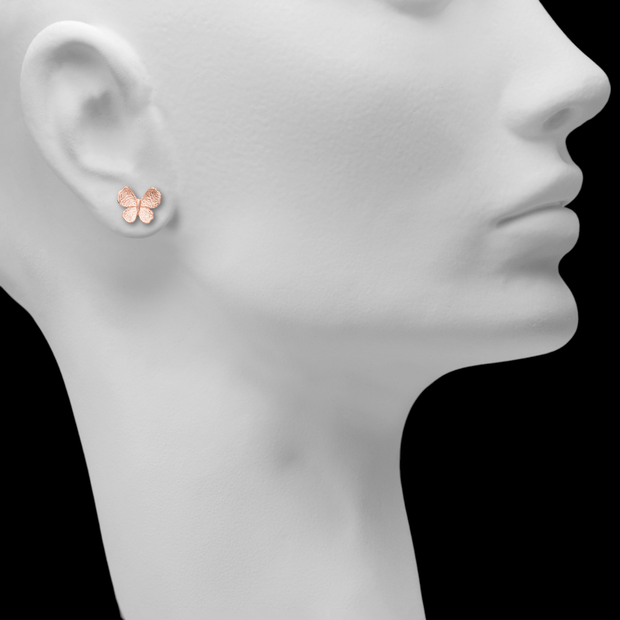 Boucles d'oreilles mini papillon en rose