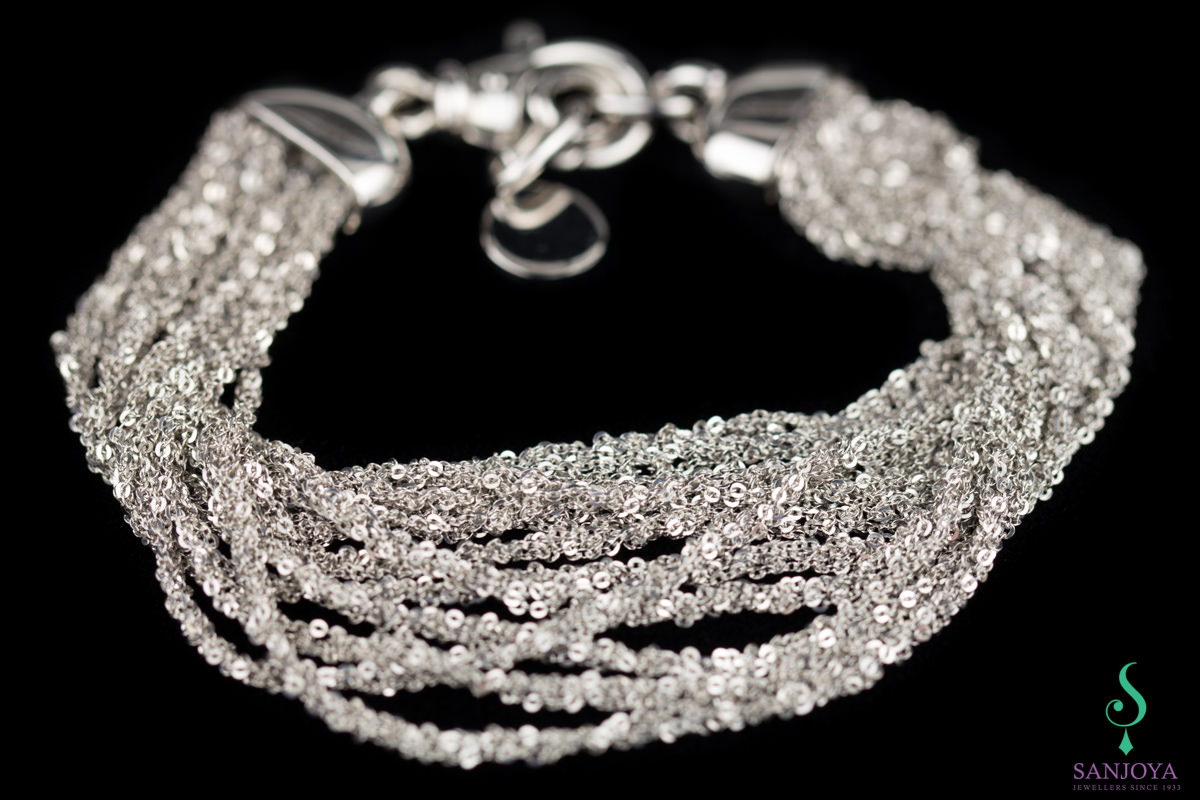 Silver bracelet. multiple rows