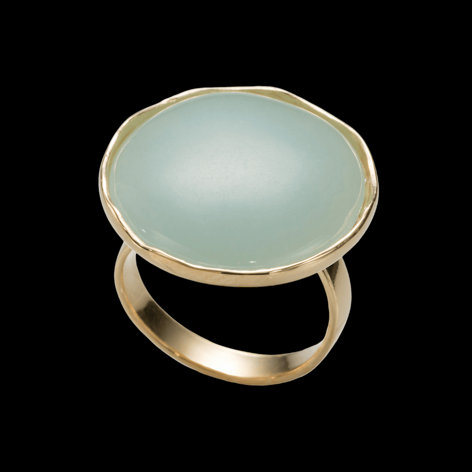 Gilt ring with a turquoise quartz stone, smaller