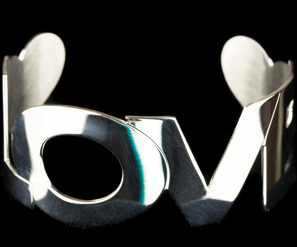 Silver LOVE cuff bracelet