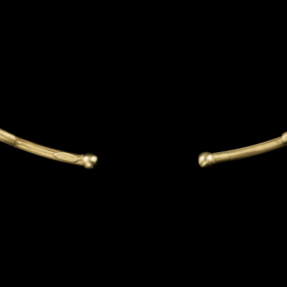 CLE0717004 - Tweerijige stijve ketting van mat verguld zilver