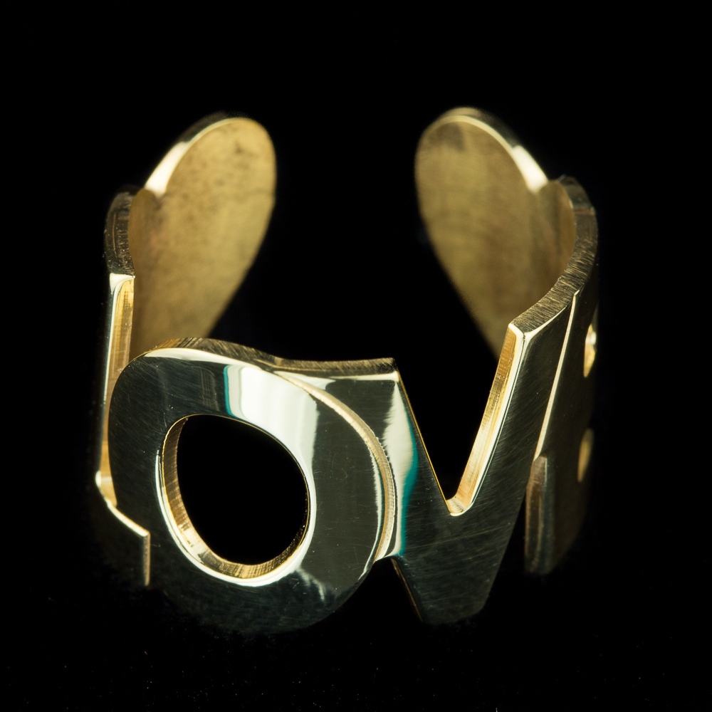 Gold sterling LOVE ring