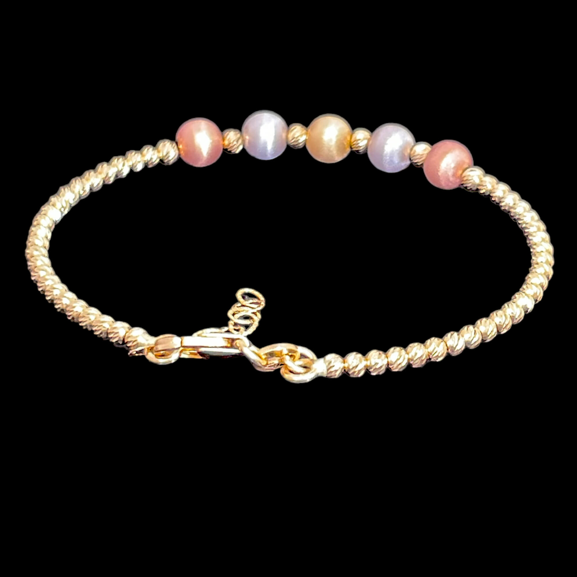 18kt gold ball bracelet with 3 colors
