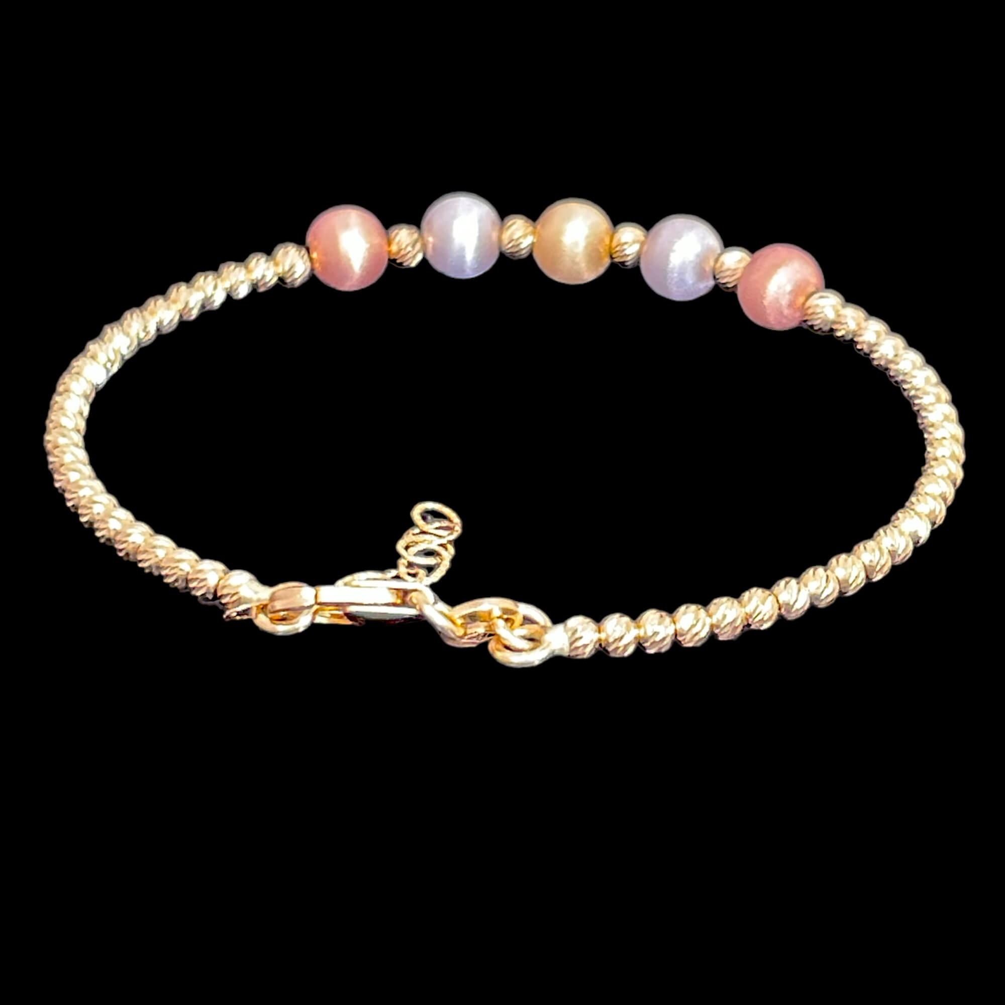 Bracelet boule en or 18 carats avec 3 couleurs