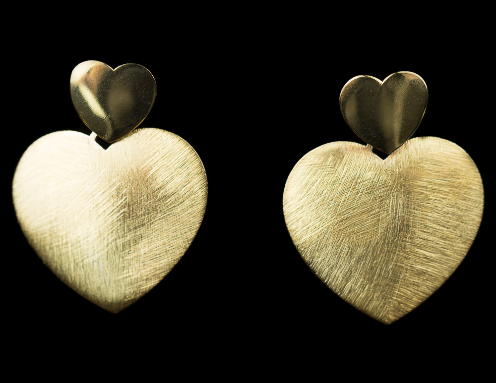 Gold plated heart-shaped earrings