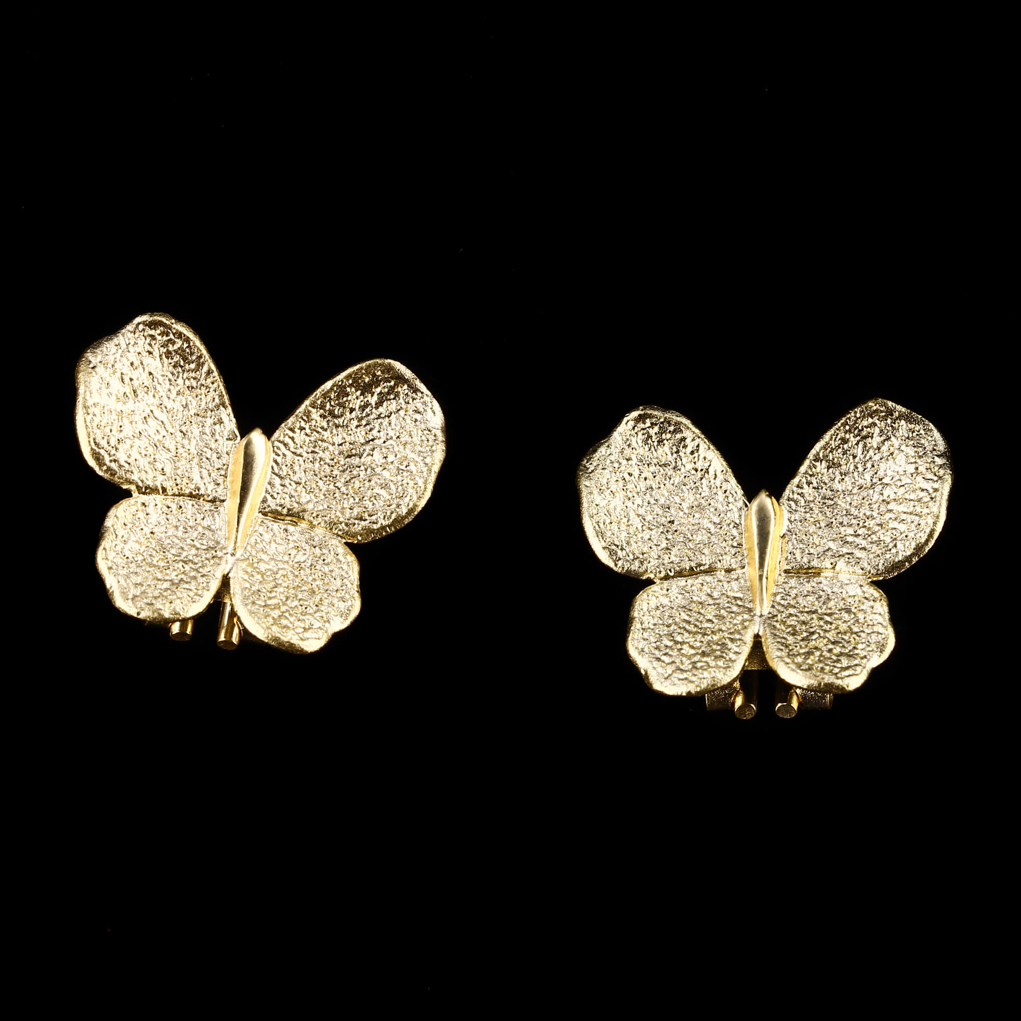 Gilded larger butterfly earrings