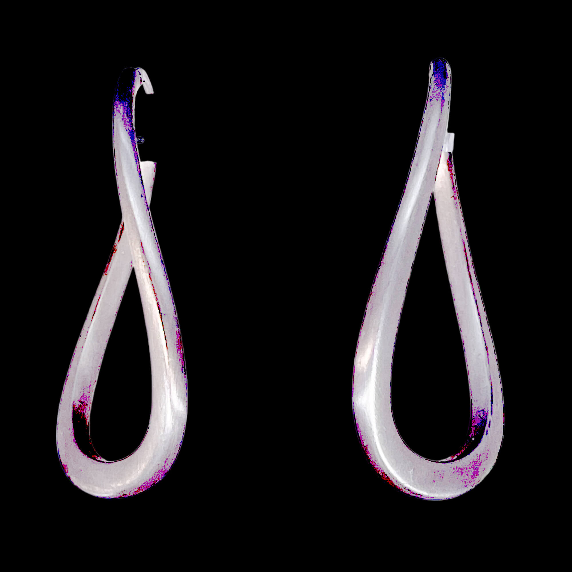 Smaller silver and matte hoop earrings Sanjoya