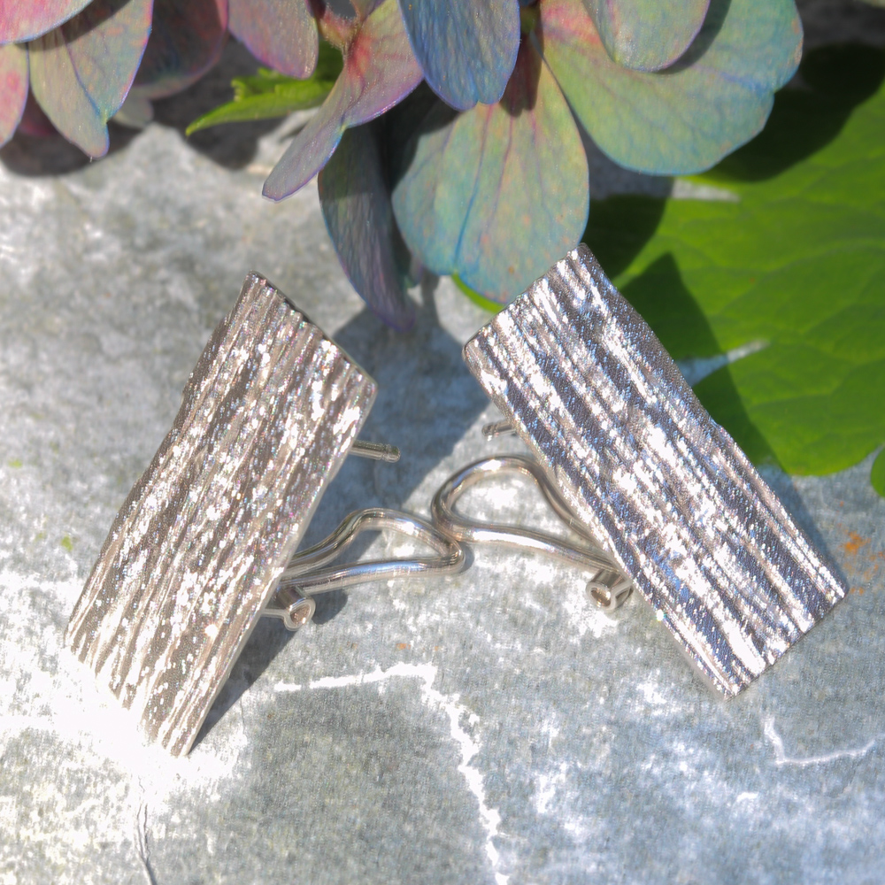 Silver rectangular and beautiful earrings