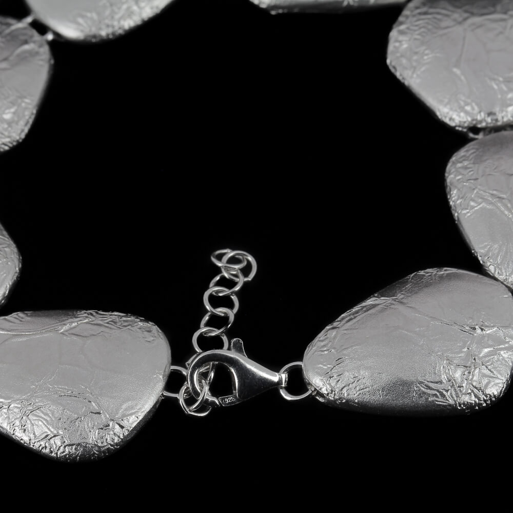 L0520003.19 - Zilver en matte schakelarmband met design van koffieboon