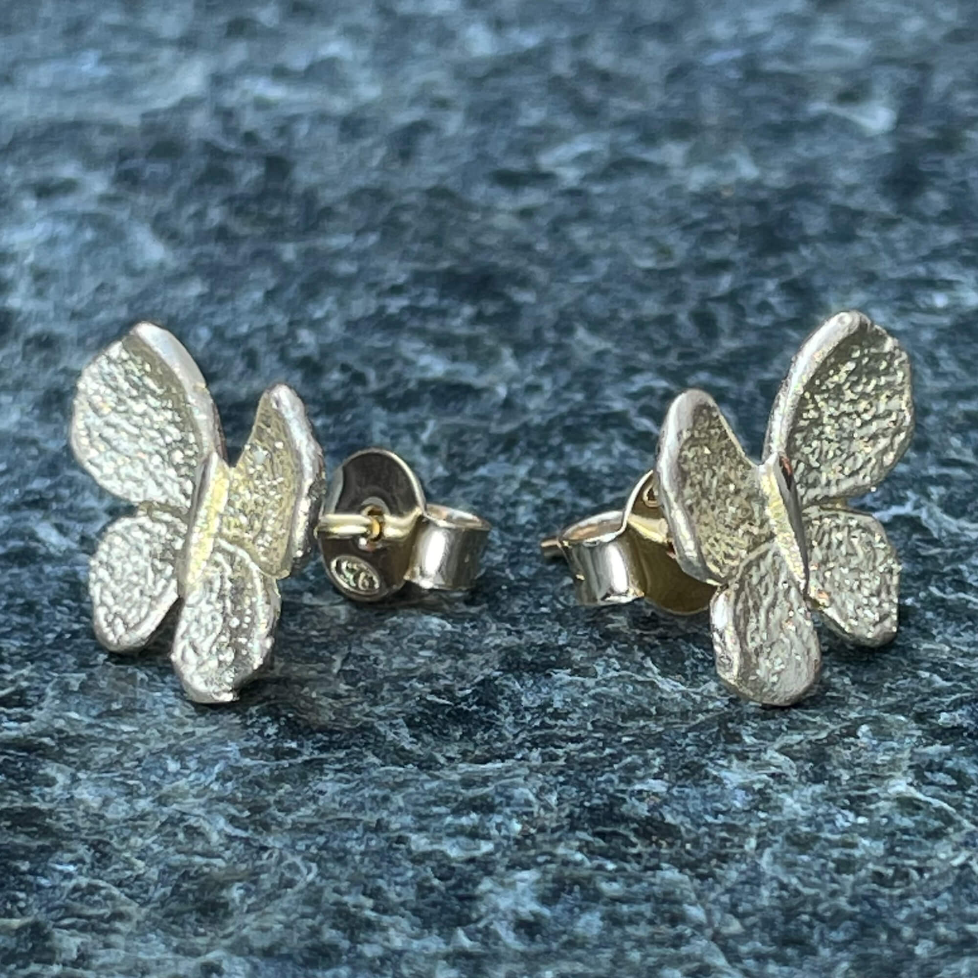 Gold plated mini butterfly earrings