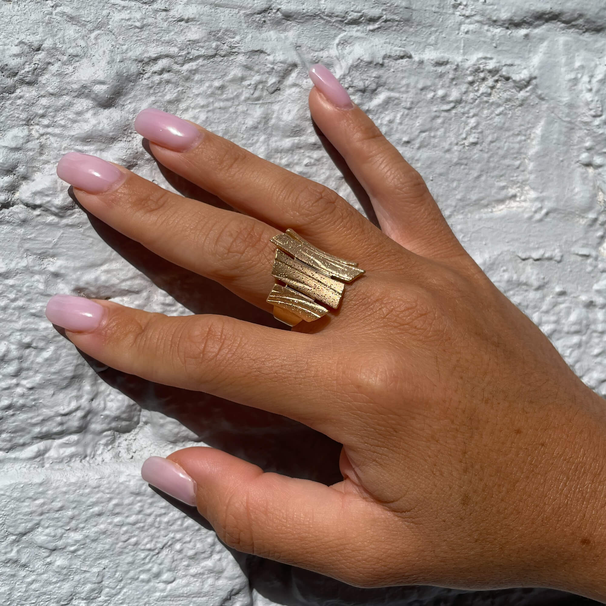 Gold plated bar ring