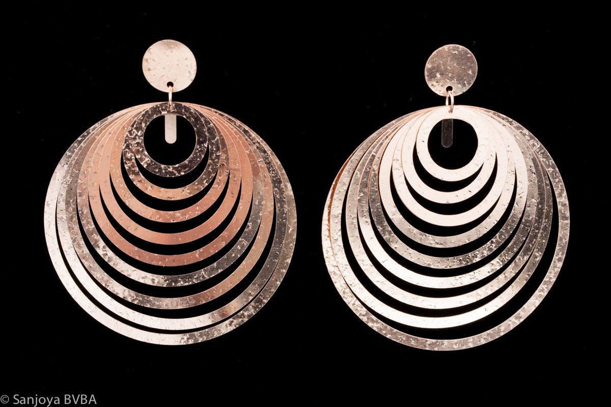 Large multi hoop earrings in rose