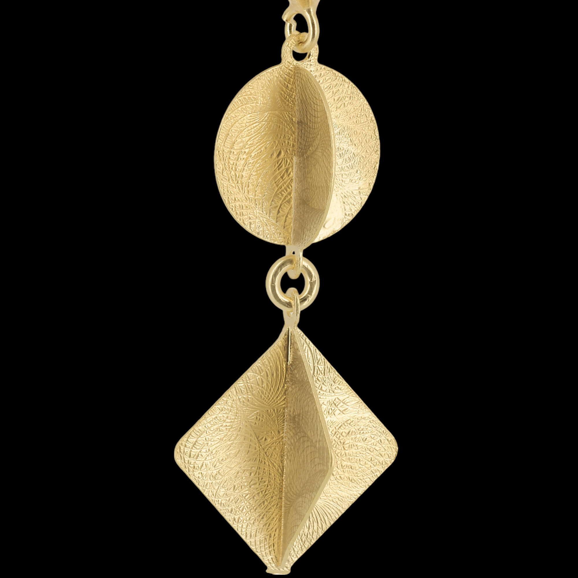 Gold-shaped short earrings