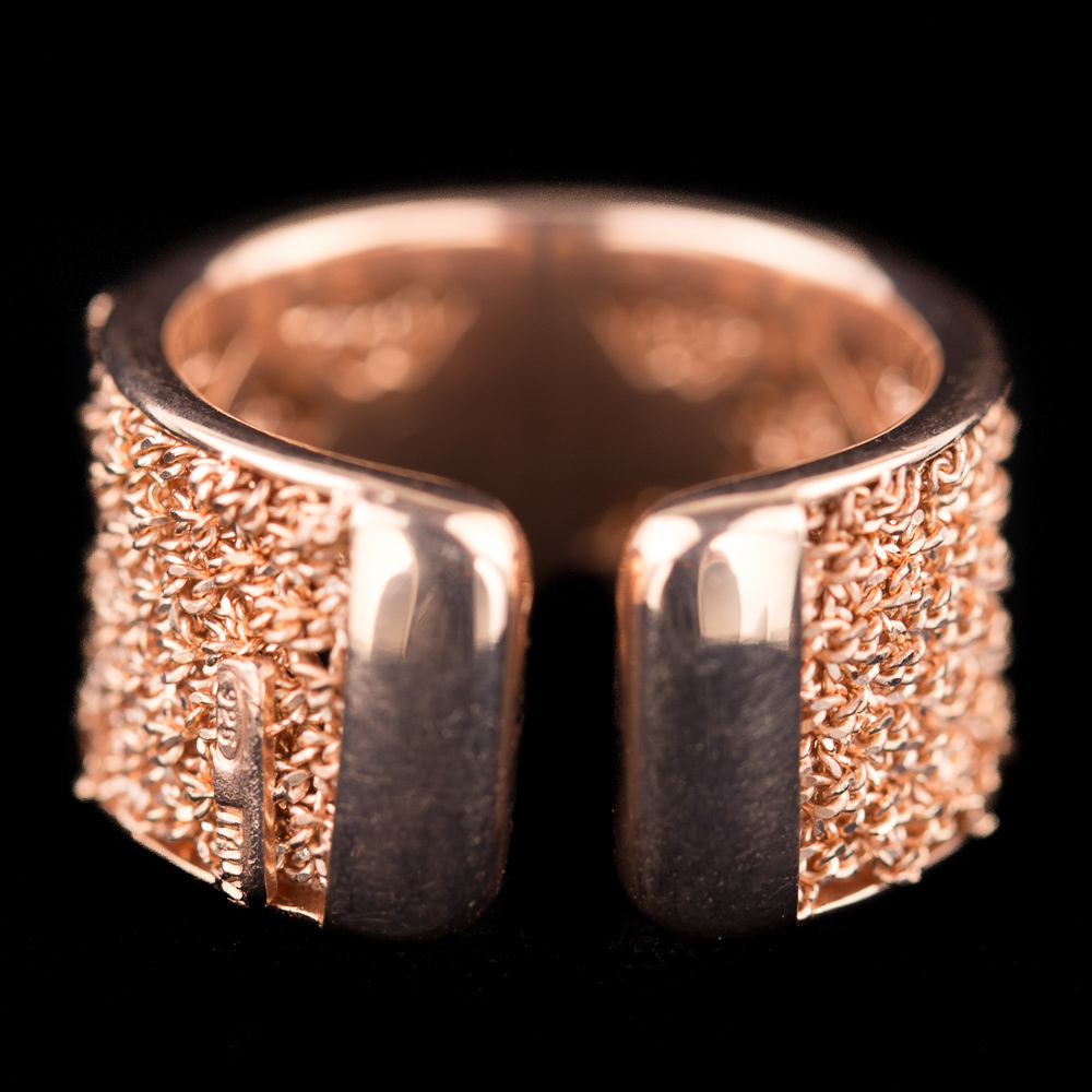 BIZ0119006 - Bijzondere ring van verweven zilver rosé