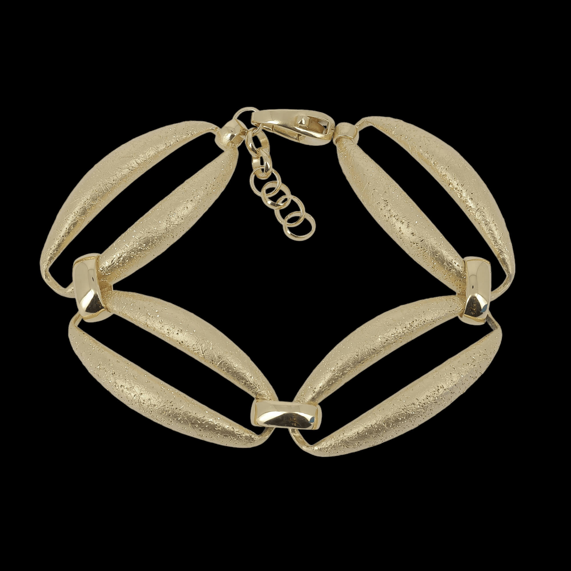 Beau bracelet d'interrupteur doré et ovale