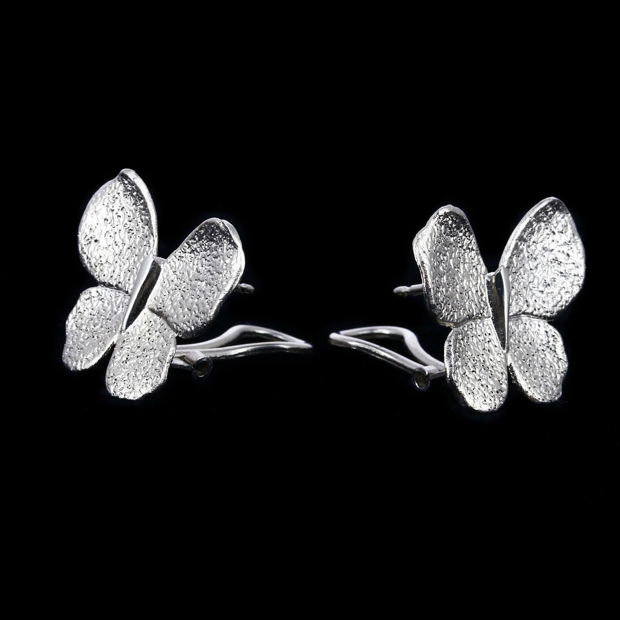 Silber größere Schmetterlingsohrringe