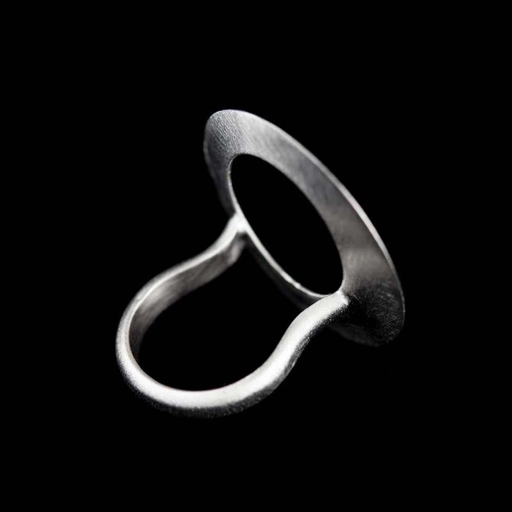 Silver ring with open circle