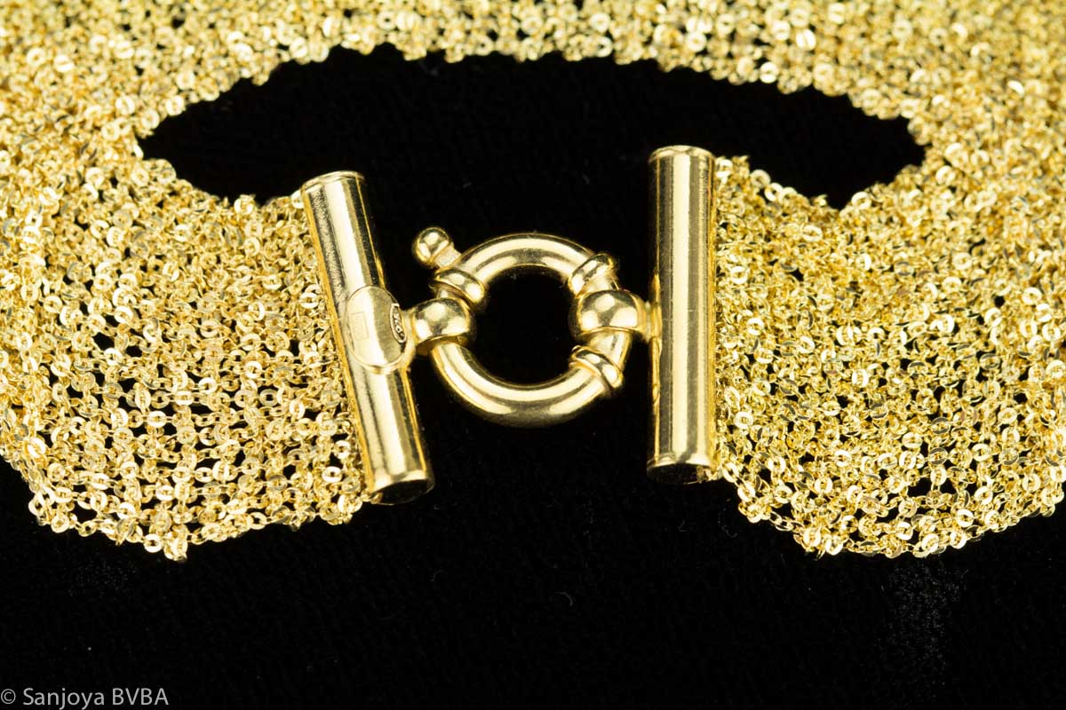 Gold plated bracelet of multiple chains