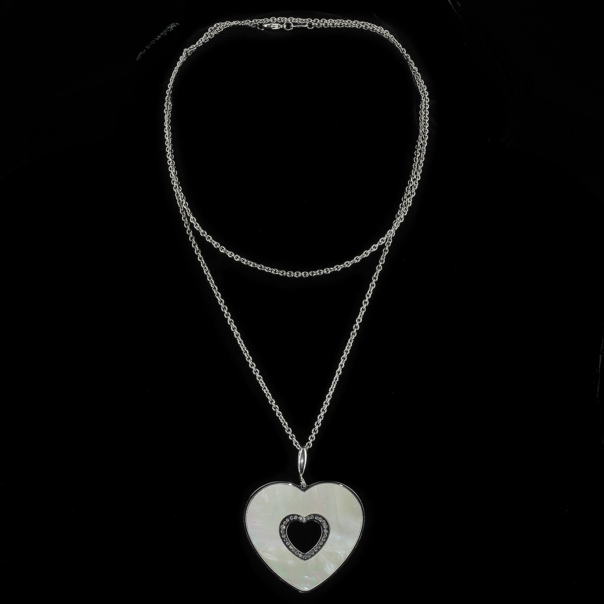 Italian silver necklace with heart shaped pendant