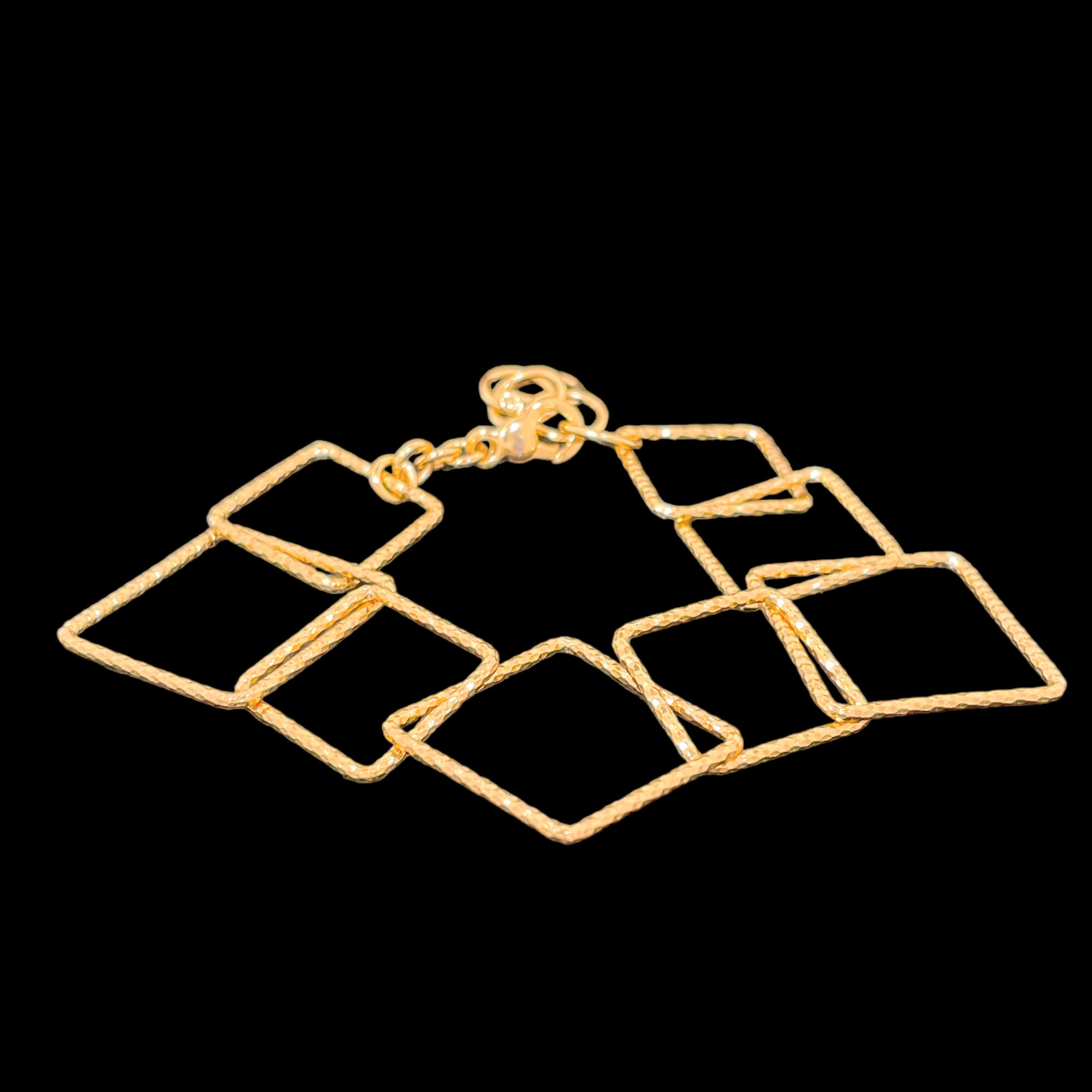 Gold-plated bracelet with open squares