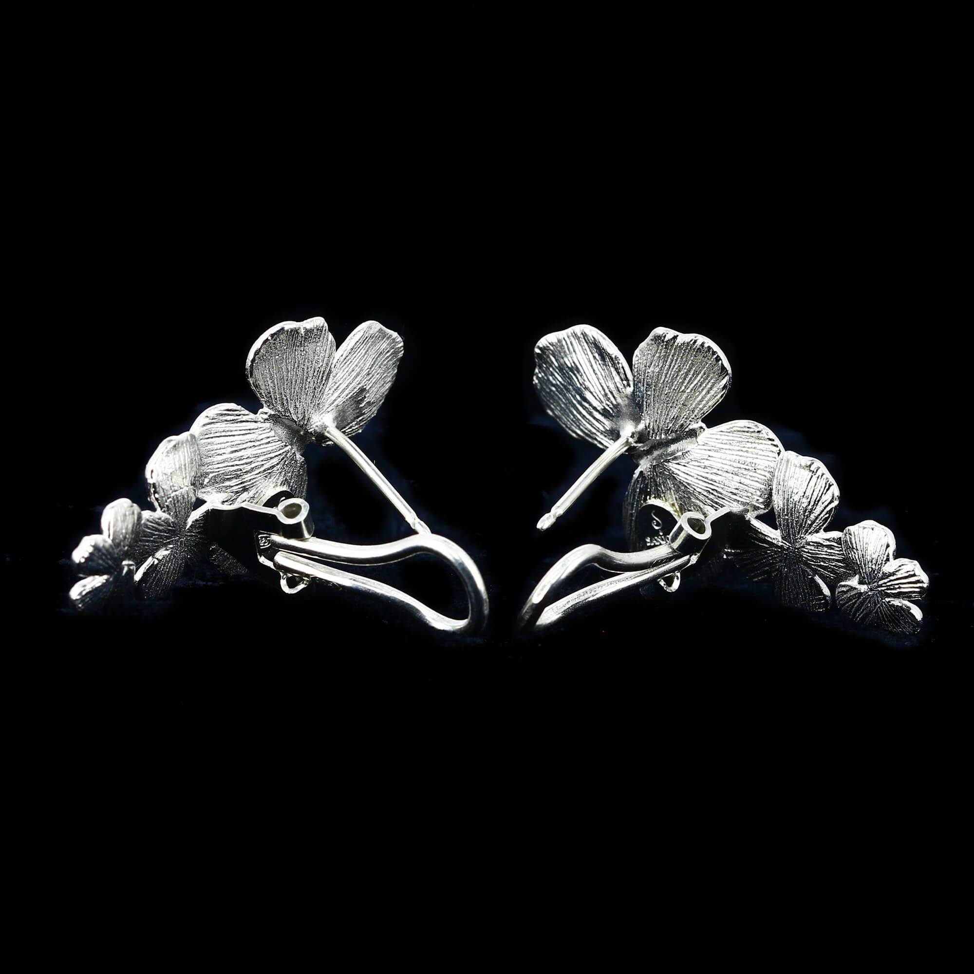 Boucles d'oreilles papillon accroche-regard en argent