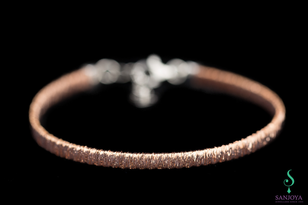 Refined rose bracelet of sterling silver, 4mm