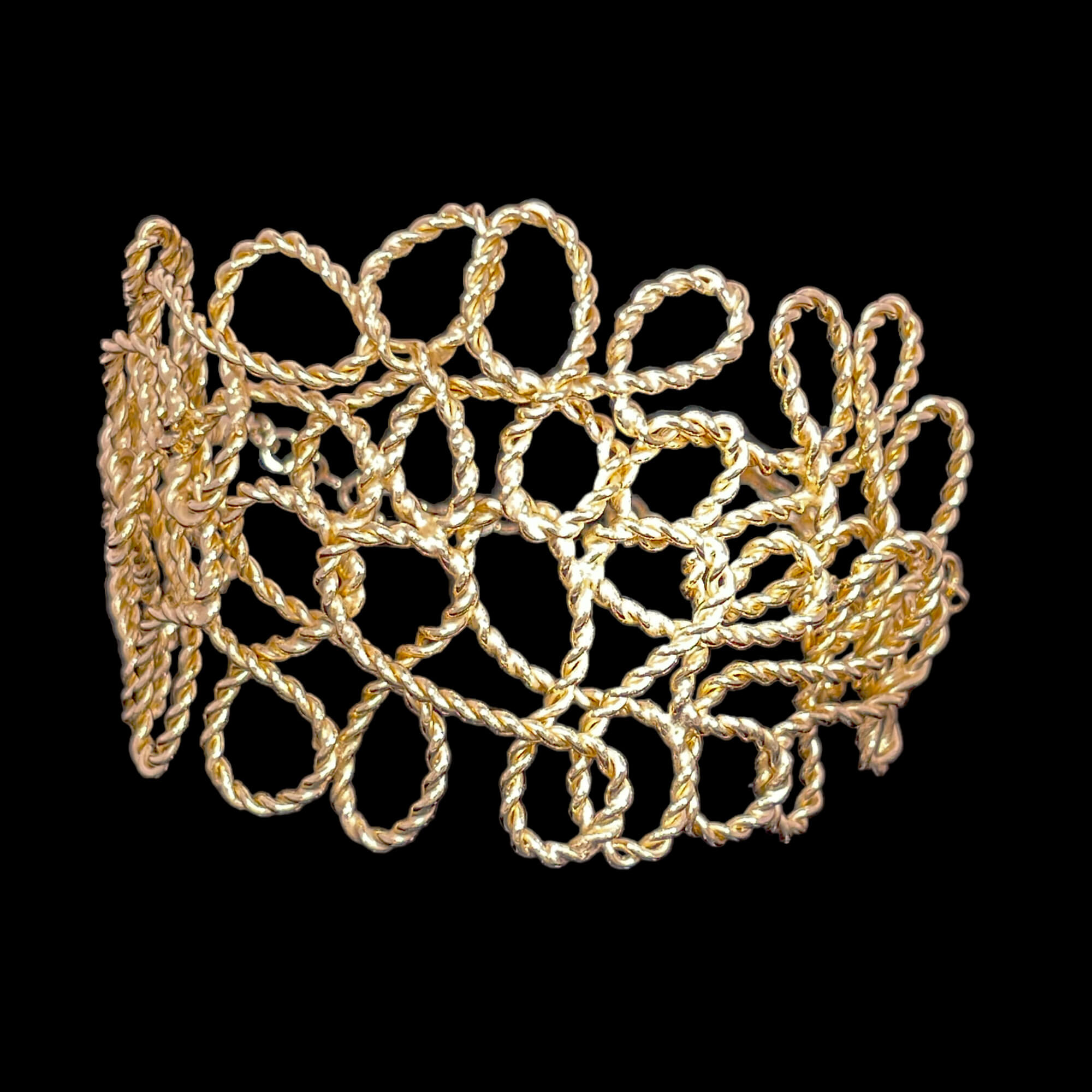 Verfeinertes handgefertigtes, vergoldetes Sklavenarmband mit Schloss