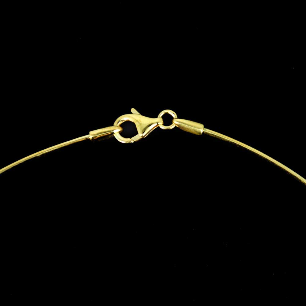 Thin and gold plated stiff silver necklace with lock