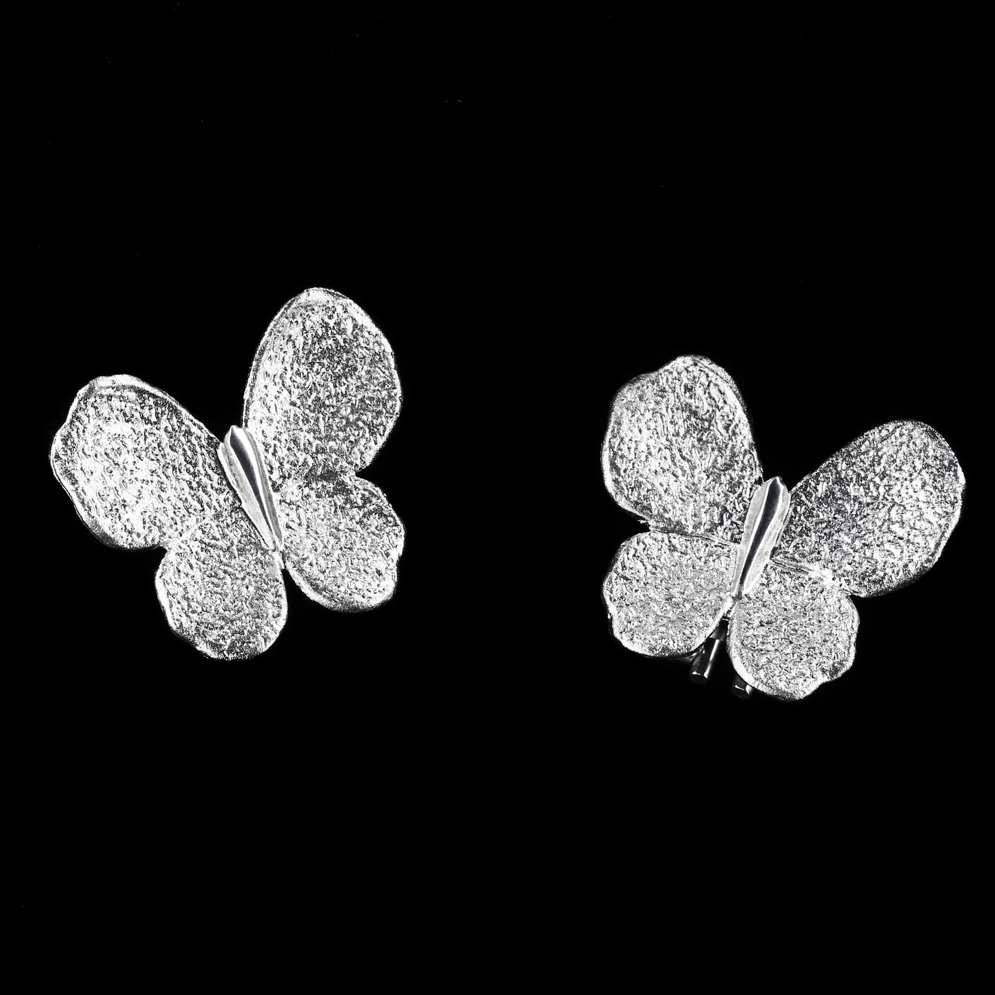 Silver larger butterfly earrings