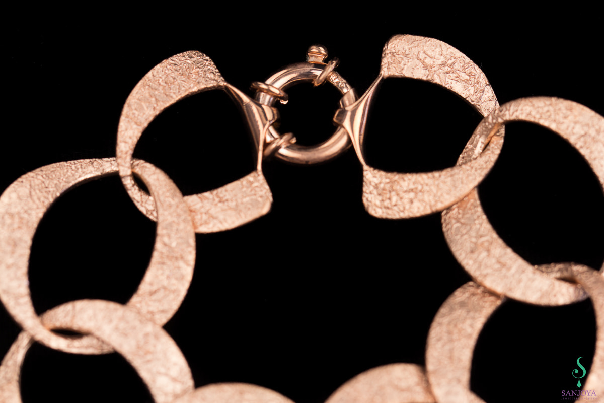 PRE1218002 - Rosé gediamanteerde schakelarmband