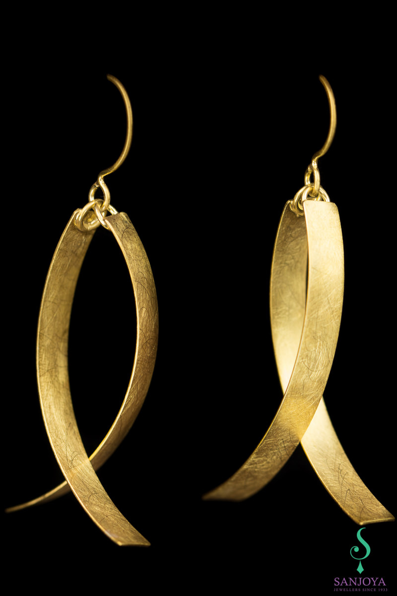 Long gilt and matted Earrings