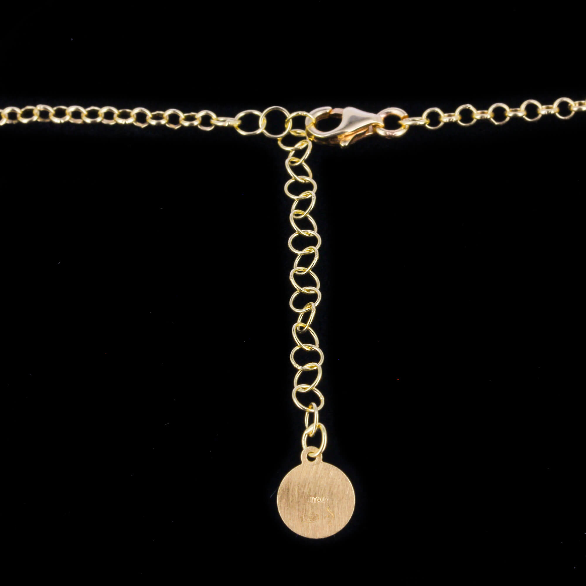 Golden shift bracelet with round pendants, 18kt