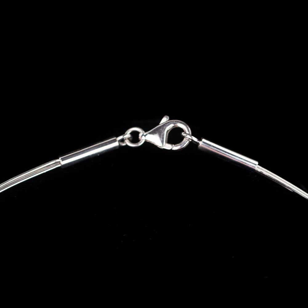 Silver multi-thread chain with globules