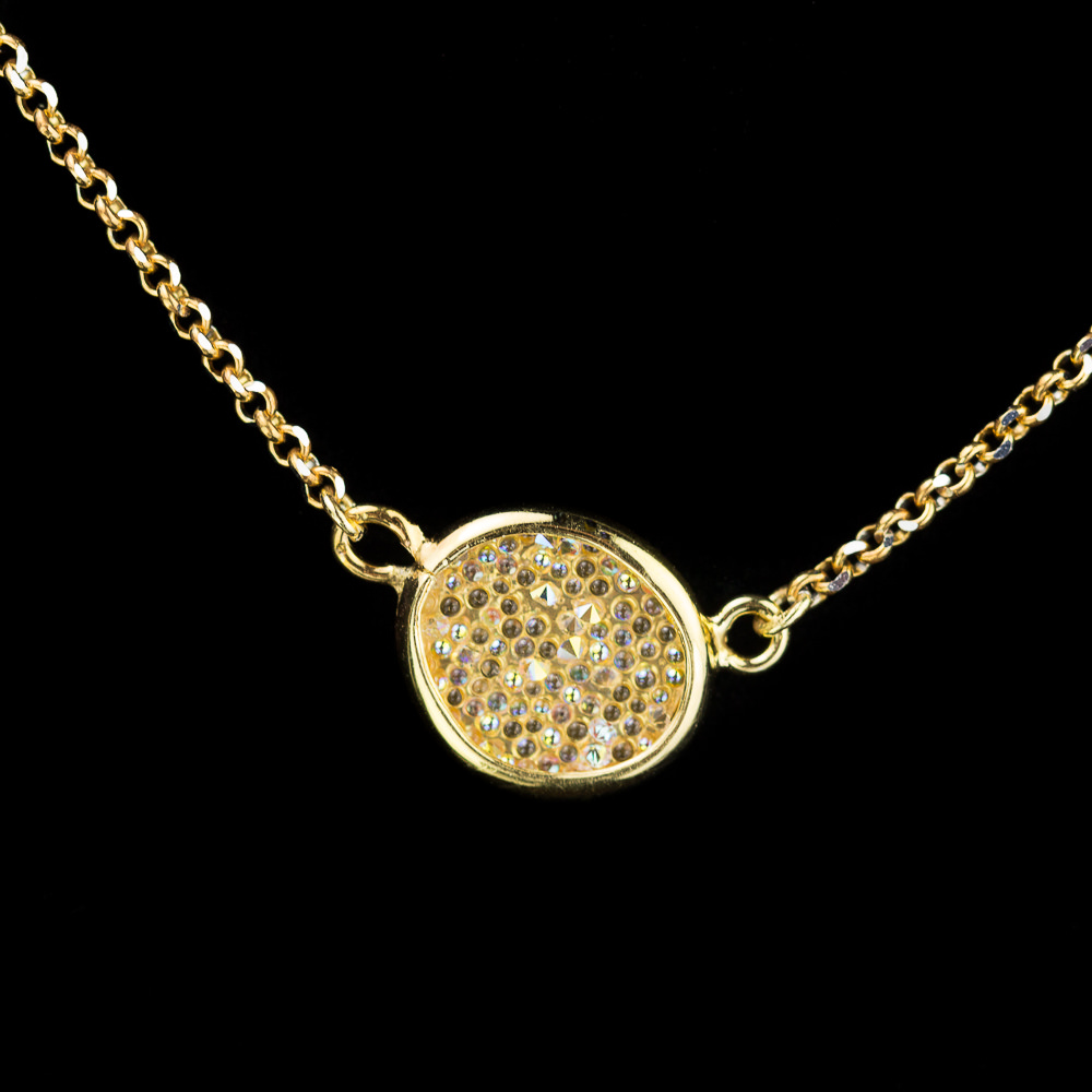 OX0718001 - Korte Ketting van verguld zilver met fonkeling