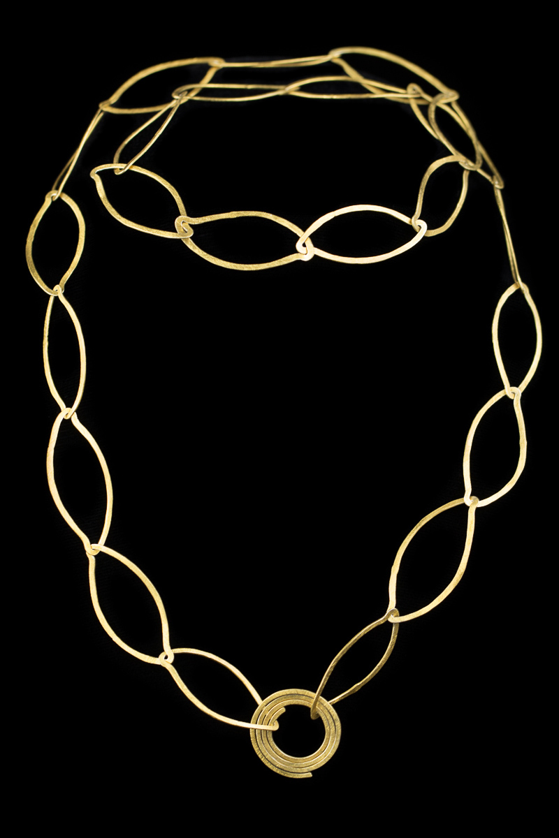 ORI1216003 - Vergulde open schakel collier