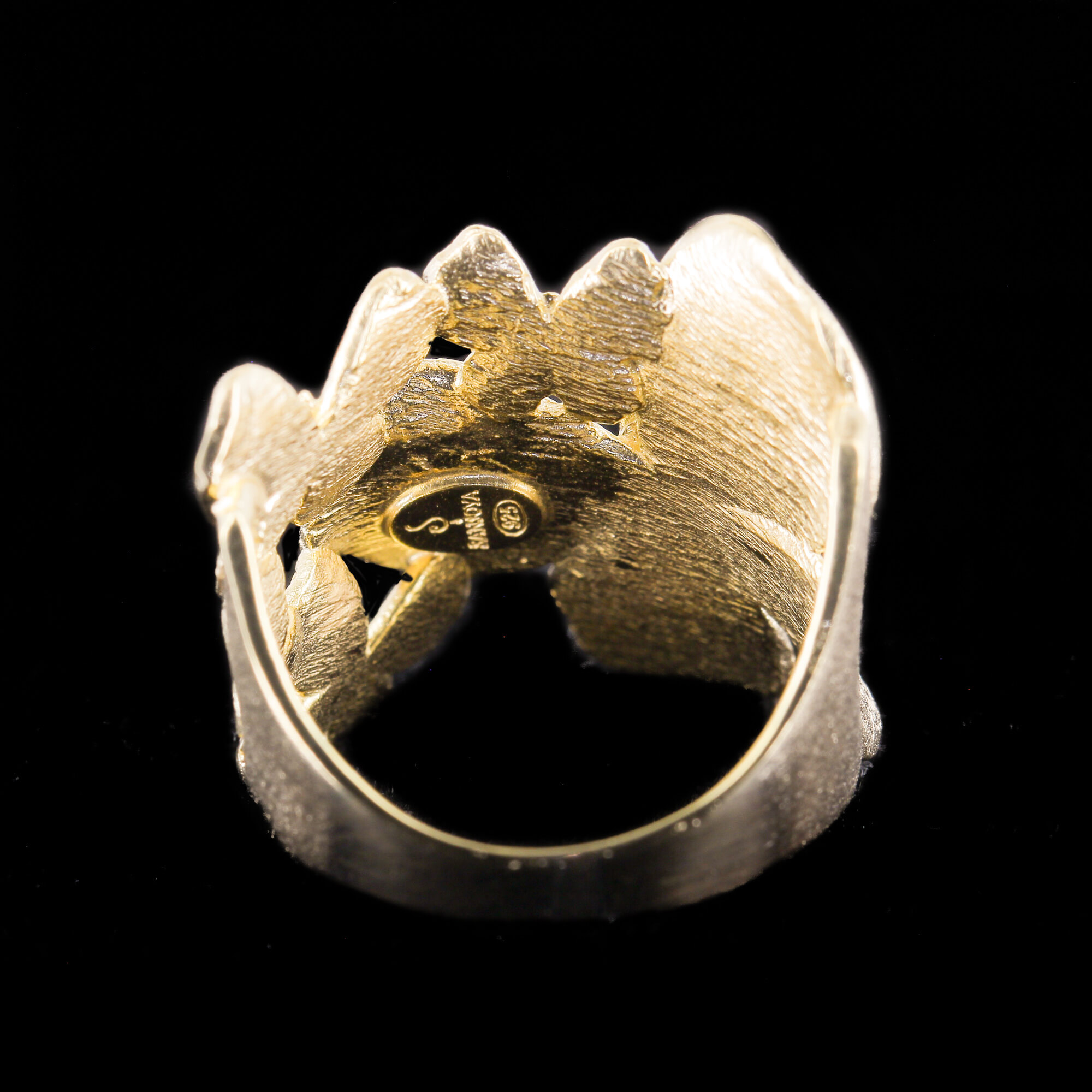 Smaller gold plated butterfly ring