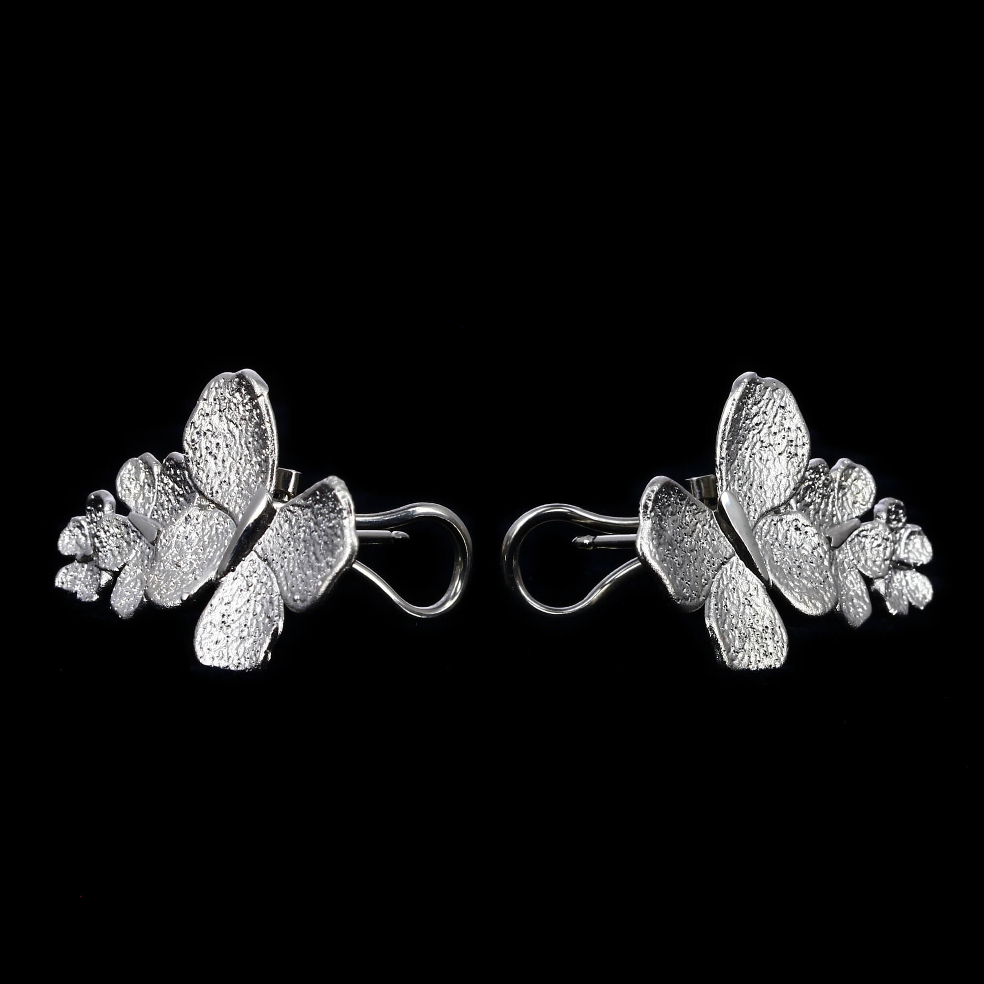 Boucles d'oreilles papillon accroche-regard en argent