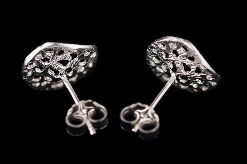 Created silver earrings