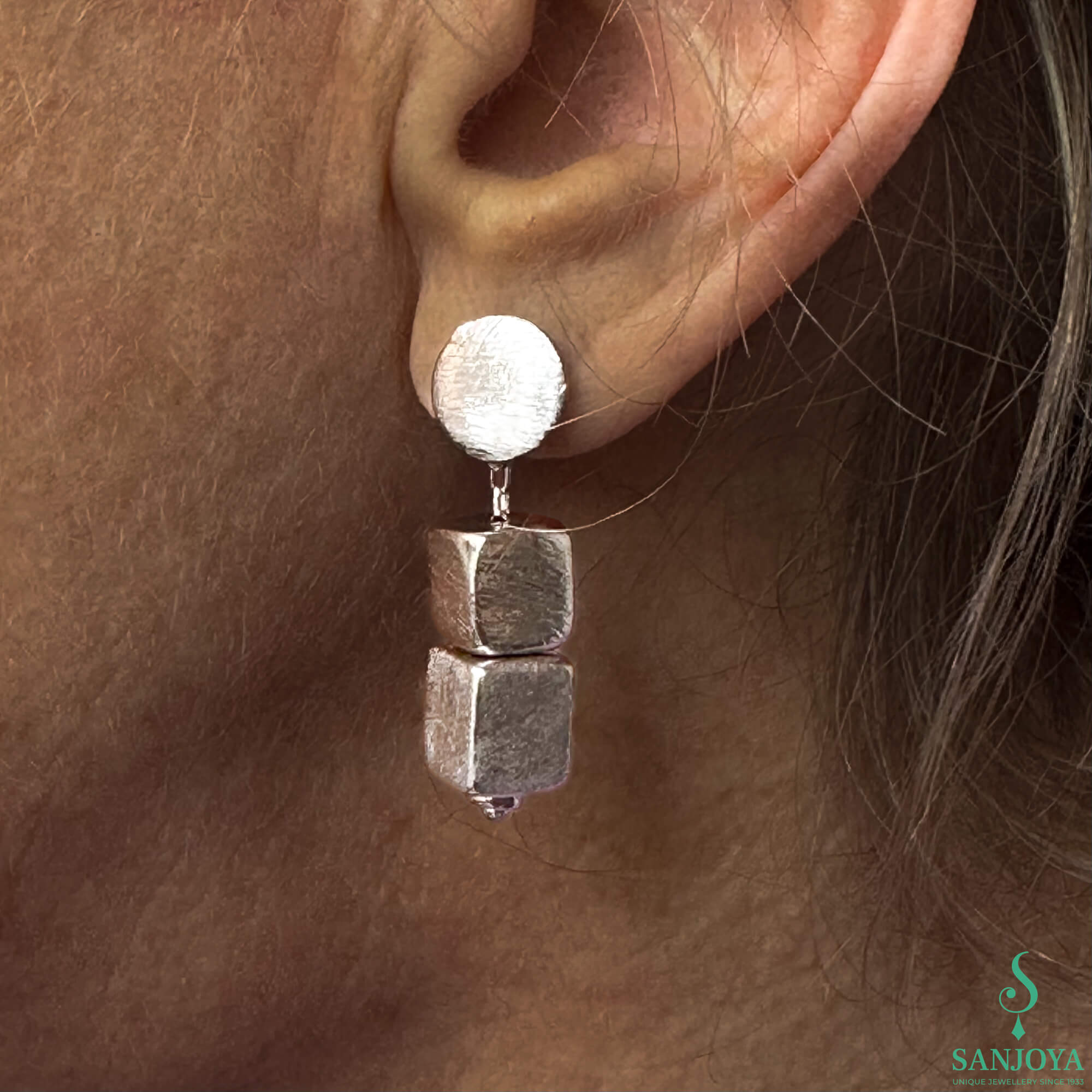 Boucles d'oreilles bloc d'argent