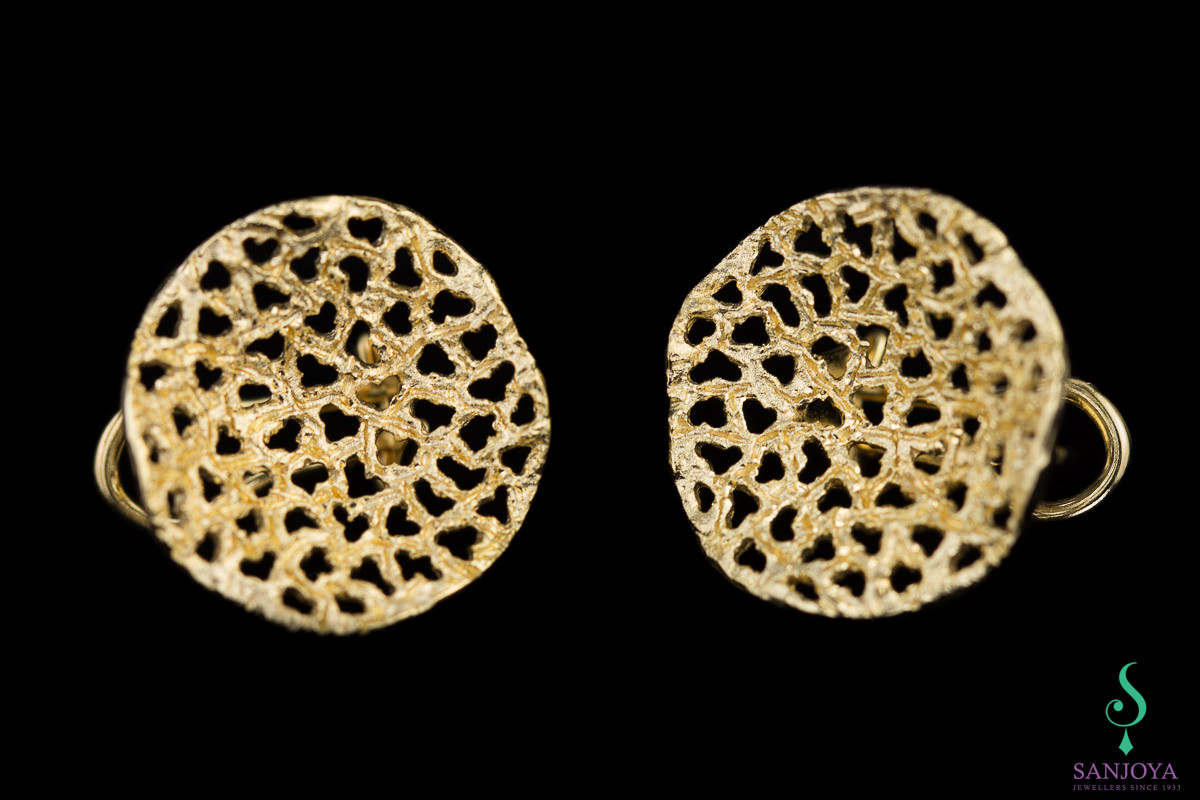Refined gold plated earrings with glare
