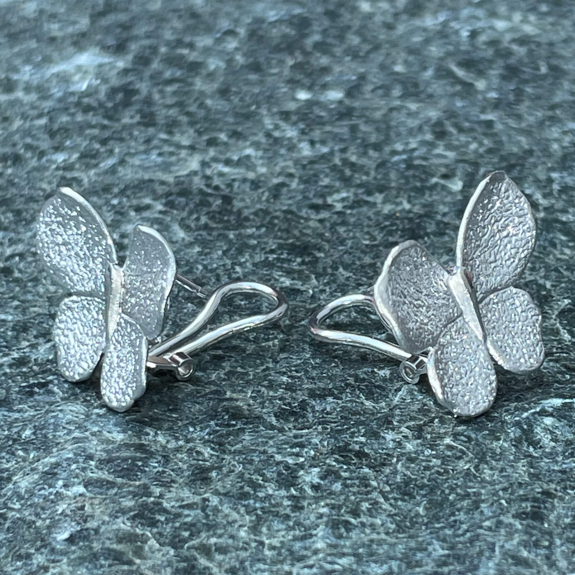 Silver larger butterfly earrings