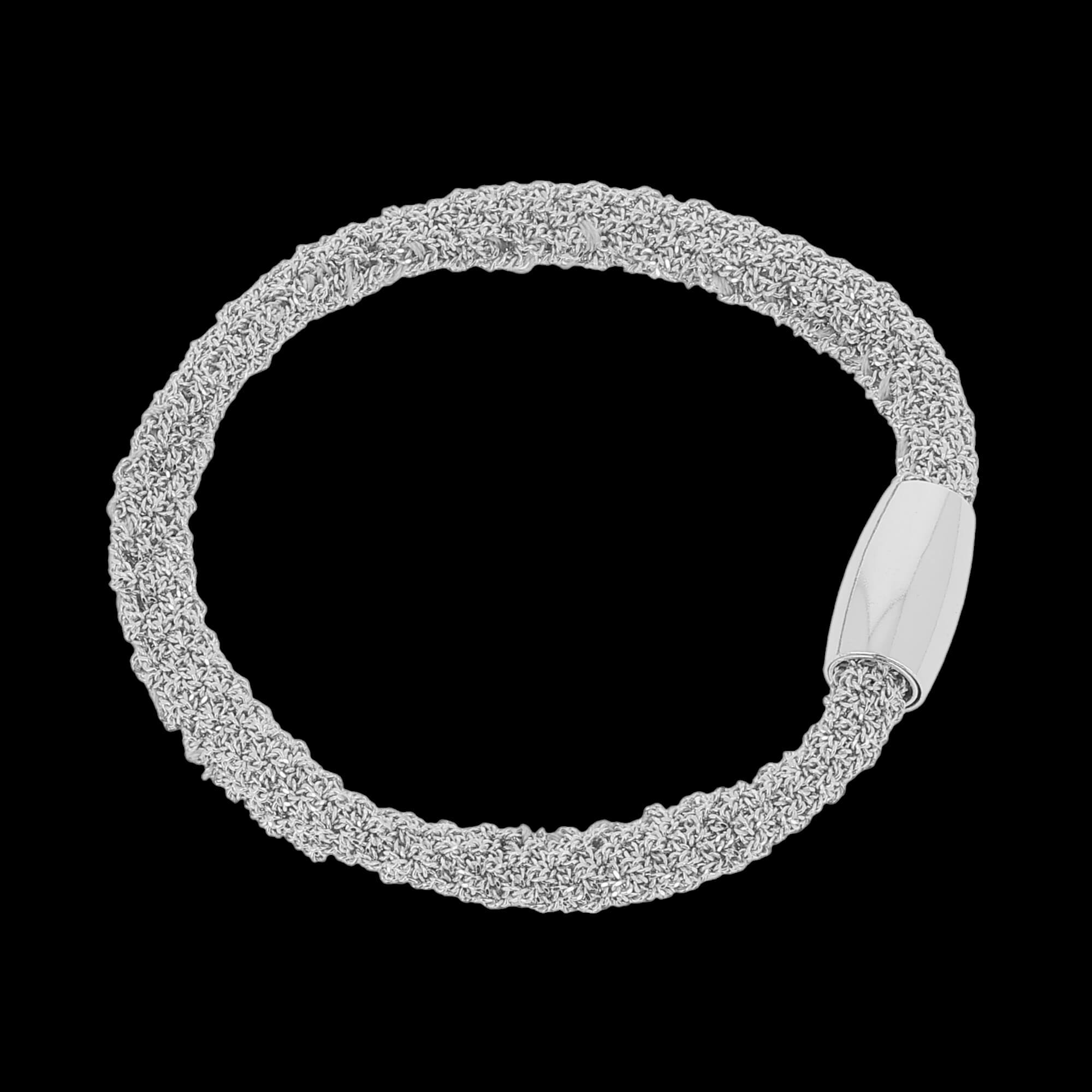 Narrow silver interwoven bracelet