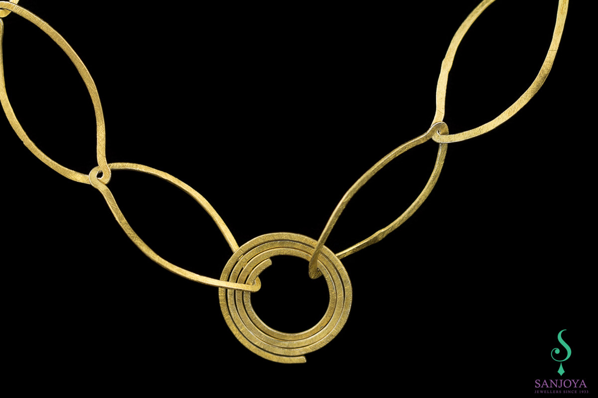 ORI1216003 - Vergulde open schakel collier
