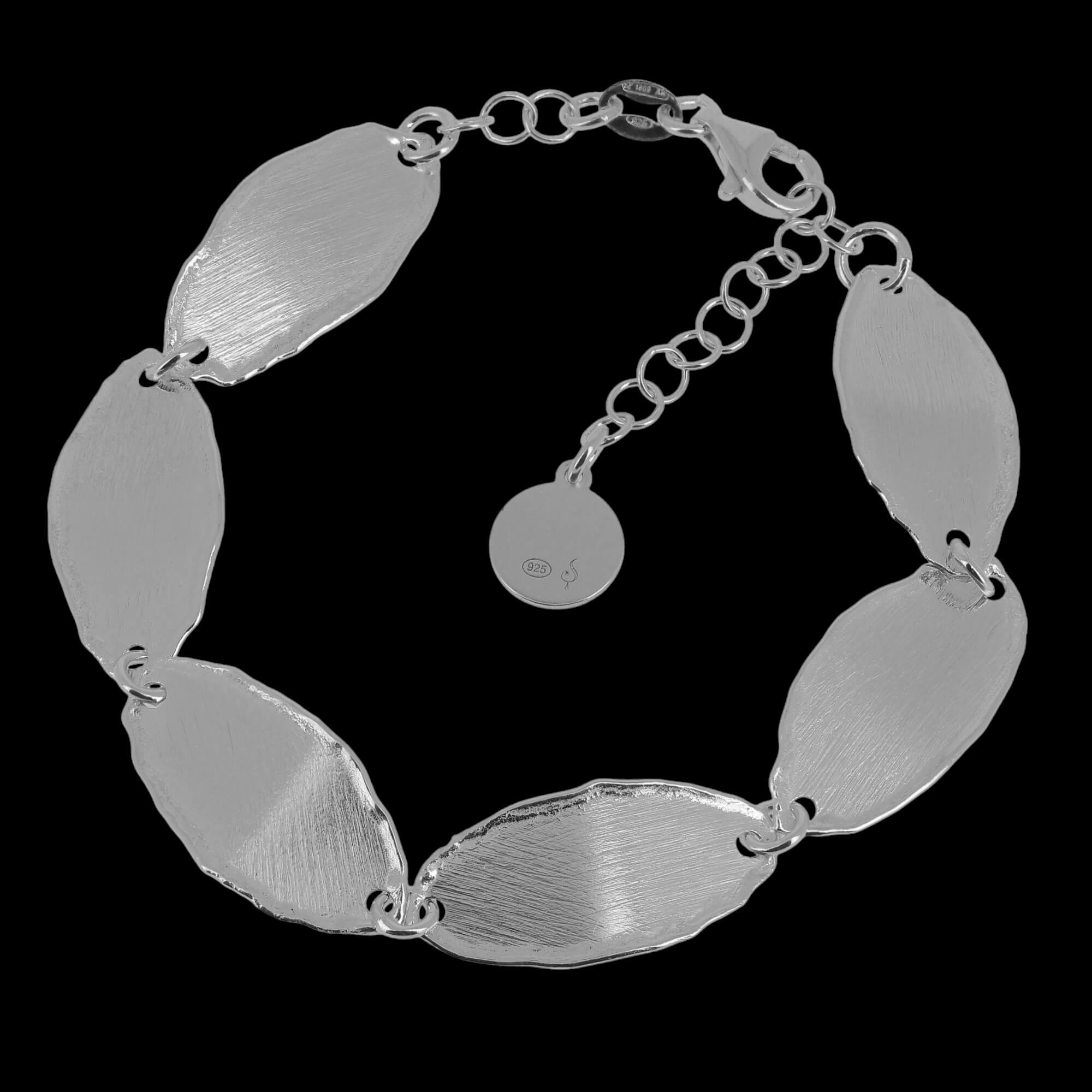 Silver and oval -shaped bracelet