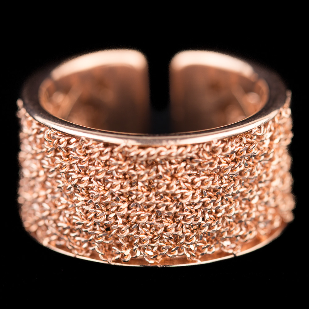 BIZ0119006 - Bijzondere ring van verweven zilver rosé