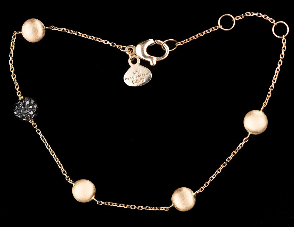 PA1217003 - Verfijnd rosé armbandje van 18Kt met zwarte diamant